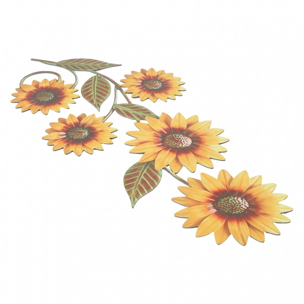 Fröhliches Ambiente 3D Metallkunst Vintage Sonnenblumen Dekor Wanddekoration