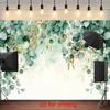 2D Watercolor Eucalyptus Garage Door Backdrop Party Photo Background Cloth
