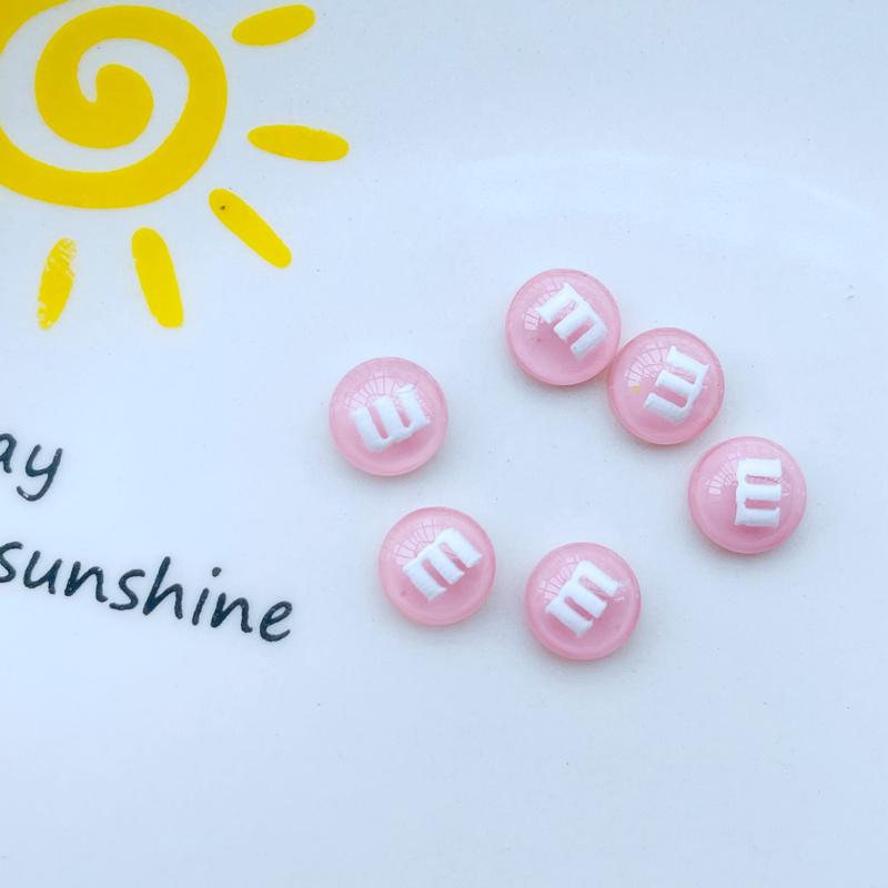 100 Pcs New Cute Mini Resin Mixed Color M Candy Series Flatback Ornament Jewelry Making Manicure Hairwear Accessories A42