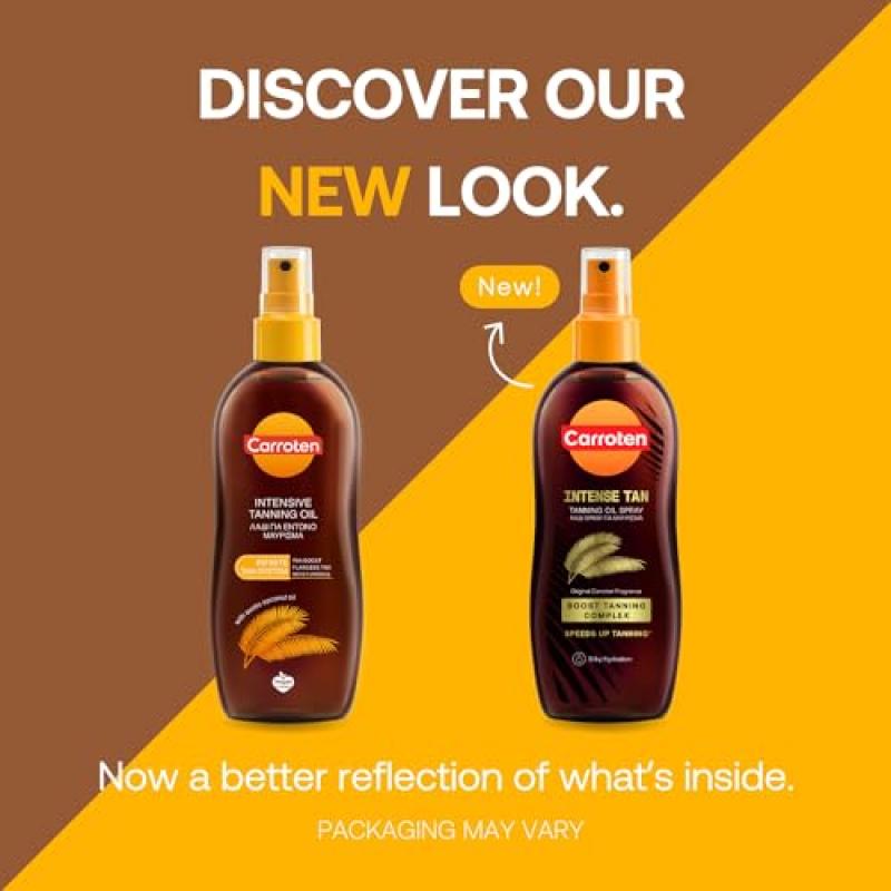 Carroten Intensywny Olejek do Opalania LSF 0, 150 ml - Akcelerator Opalania z Olejkami Marchewkowym i Kokosowym - Wegański Olejek do Opalania Wzbogacony Witaminami A i E
