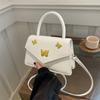 2025 Spring and Summer Butterfly Fashion Korean Version of Women's Temperament Handbag Gentle Texture High Value Messenger Bag Small Square Bag