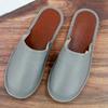 Closed-Toe Cowhide Slippers with Thickened Non-Slip Sole for All Seasons