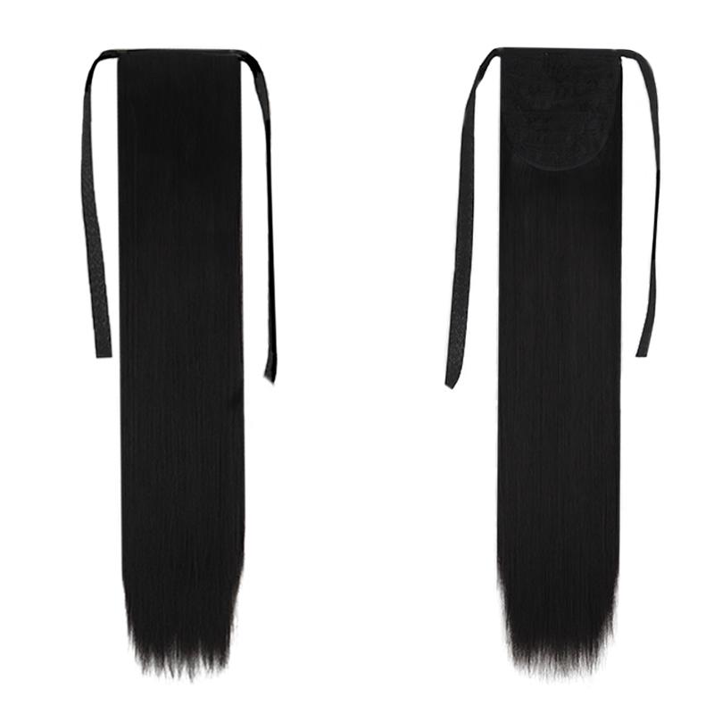 

LISI HAIR женский длинный прямой парик с хвостиком, наращивание волос, черный, коричневый, светлый, синтетический парик, на клипсе, натуральный, для повседневного использования