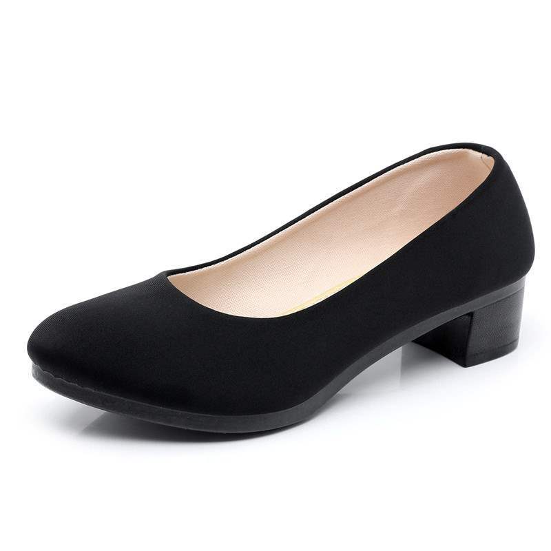 Cloth shoes flat single shoes soft sole work shoes black hotel shoes overalls dancing mother shoes