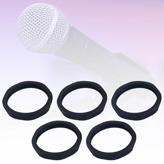5Pcs Soft Rubber Microphone Anti-Slip Anti-drop Ring Mic Protector Accessories