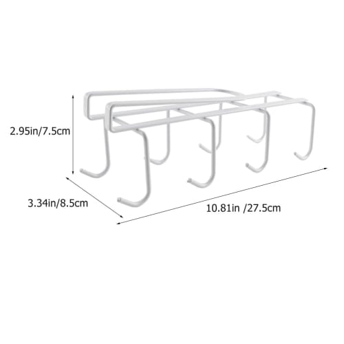 Gadpiparty 8-Piece Under-Cabinet Kitchen Hooks, Cup Hangers, Under-Cabinet Tool Hooks, Punch-Free, Mug Storage Rack, Display, Hanging Storage, Organiz