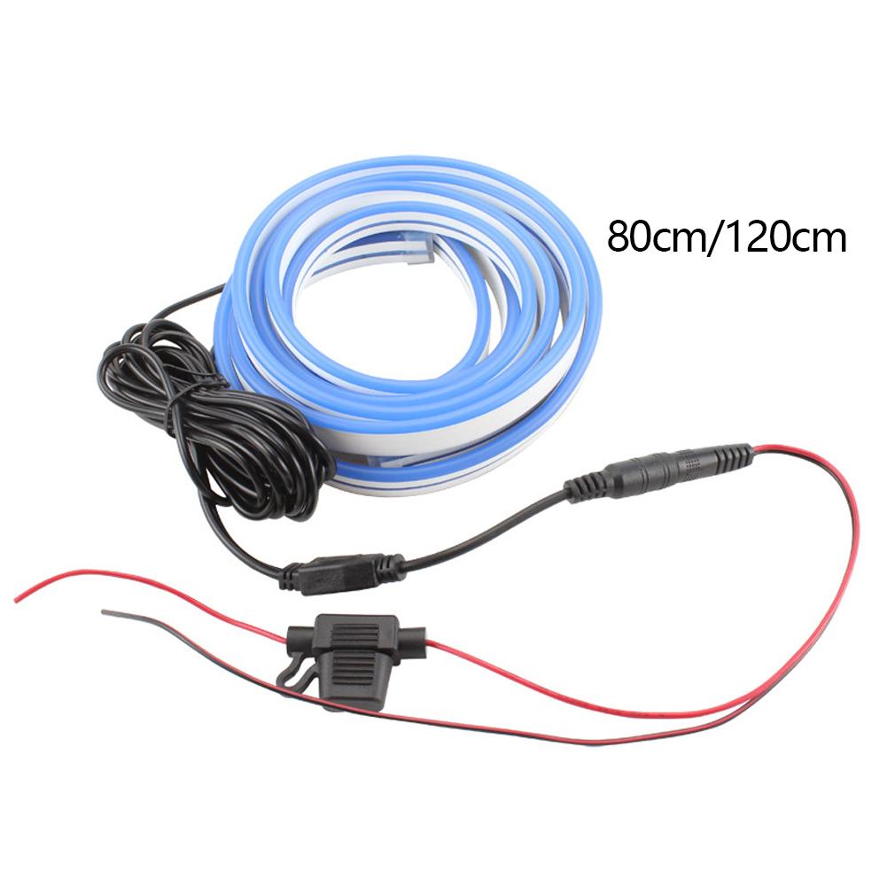 2pcs 80/120cm Car Led Light Strip for Hood Waterproof Flexible Decoration Strip Light Decor Lamp Universal Daytime Running Light