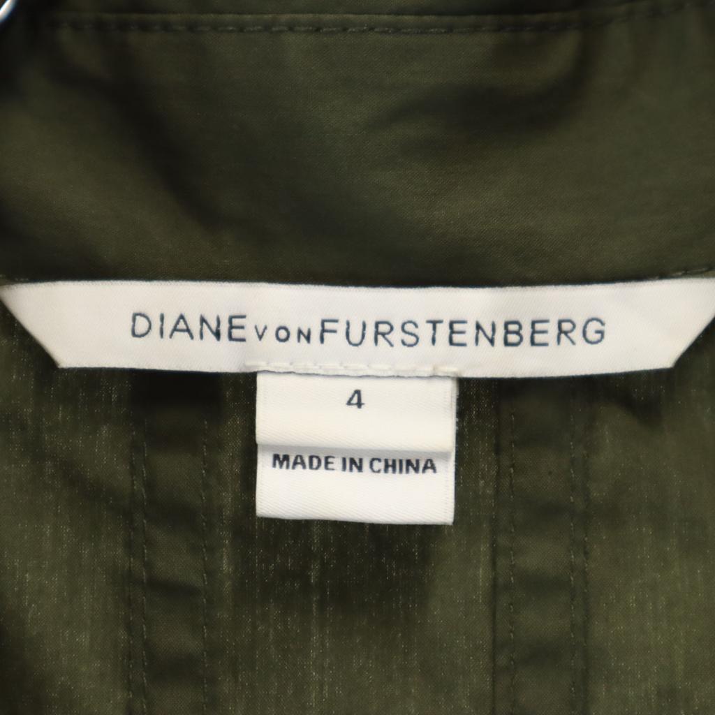 Diane von Furstenberg Rochie wrap cu mânecă scurtă kaki militar Femei Second-hand