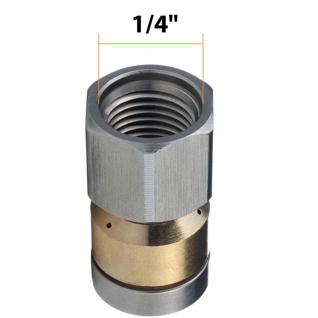 Rotating nozzle N11 (3 holes at the back), for cleaning sewers with a 1/4F hose for a pressure washer