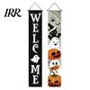 Party Hanging Decoration Halloween Porch Sign Banner, Pumpkin Ghost Awning Wall Decorative Accessory Door Decoration, Front Wreath Banner Yard Festive
