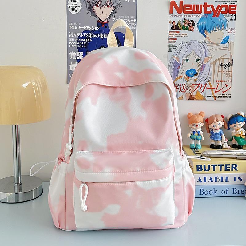 Новый высококачественный японский школьный рюкзак ins нишевый тай-дай контрастный цвет маленький свежий студенческий повседневный простой рюкзак женский