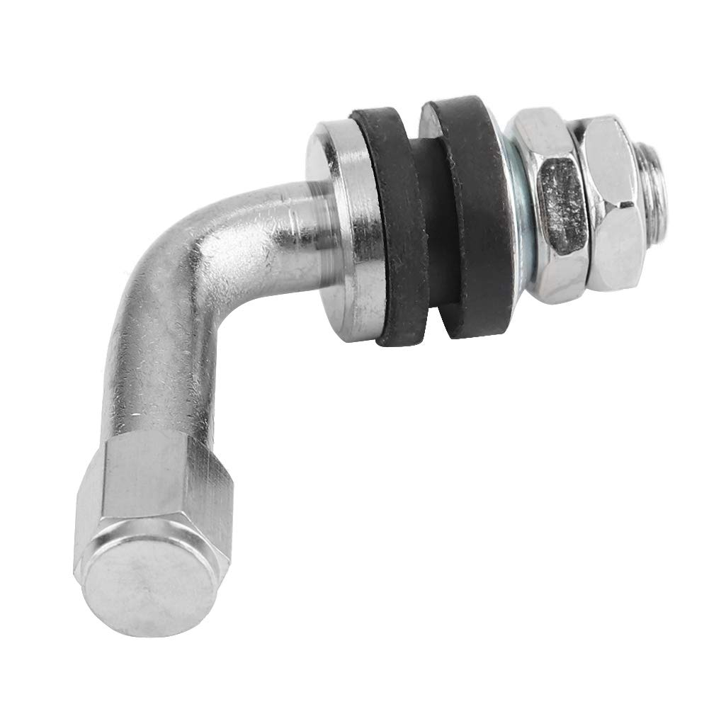 Qiilu. Ventilschaft, Reifenventil, 90°, Radventilschaft, Luftventil für schlauchlose Reifen, Aluminiumlegierung, Gummi