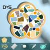 Mosaic Craft Coaster Making Kit for Adults DIY Glass Mosaic Tiles Kits Ceramic Art Bulk Materials Package for Women Kid Seniors Handmade Gifts