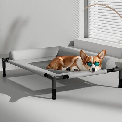 Muebles para Mascotas Malla Camas Elevadas para Perros Transpirable Extraíble Cama Refrigerante para Perros con Almohada Camas para Perros Camas para Gatos Patio Tomar el Sol