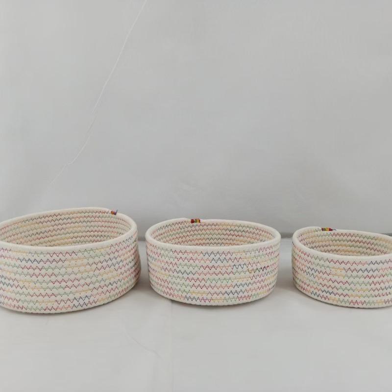 Handwoven Stationery Storage Basket Storage Basket Entrance Key CD Storage Basket Solid Color Storage Basket diameter 24*height 10