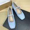 Fashion Flat Shoes for Women 2025 Square Toe Shallow Mouth Suede New Mary Jane Shoes Large Size Women's Shoes 42 43 44 Zapatos