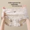 Women's Floral Print Mid-Waist Cotton Thong Panties