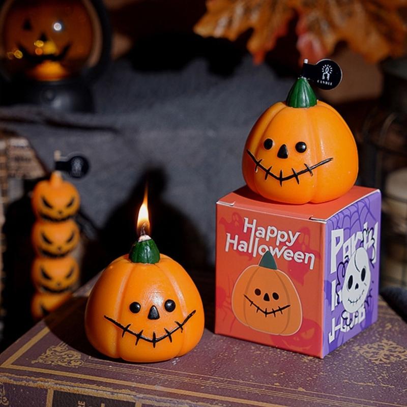 Halloween Kürbis Schädel Geisterhaft Kerze Gruselige Duftwachs Kerze Tischdekorationen Aromatherapie Kerze Heimdekorationen