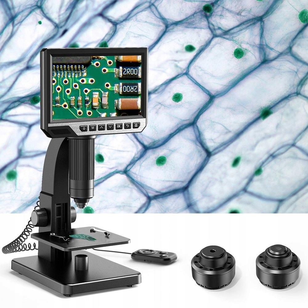 PROFESSIONELLES DIGITALES MIKROSKOP 2000x 12MP 11-LED HD-BILDSCHIRM 7" 32GB MicroSD