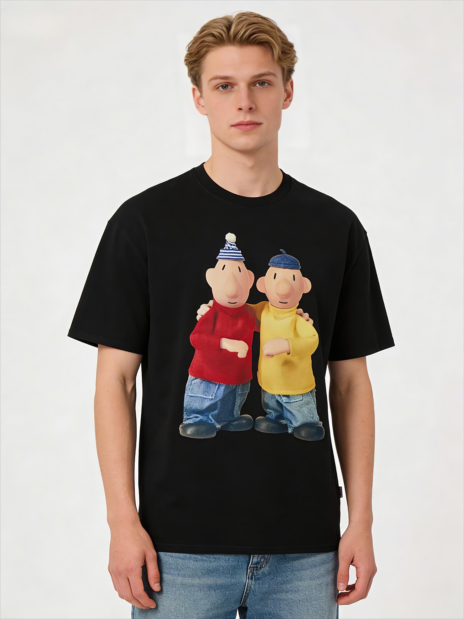 

Spring/Summer 2026 Fashion Trends: Short-sleeved, Figure-printed Pattern Round-neck Tops, Casual Streetwear, and Sporty T-shi... 5XL різнокольоровий