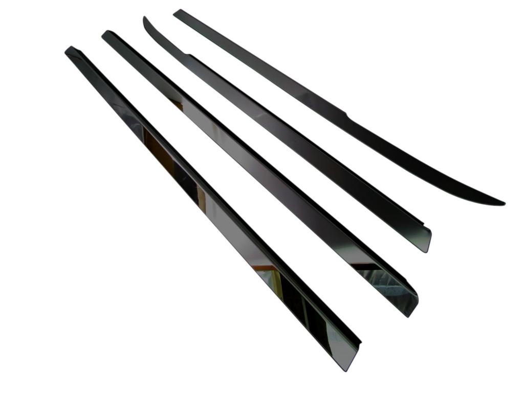 BRIGHTZ Ultra Mirror Black Plated Stainless Steel Window Moulds for Toyota Vellfire (4-Piece Set) 20/25 (ANH20W, ANH25W, GGH20W, GGH25W, ANH, GGH,