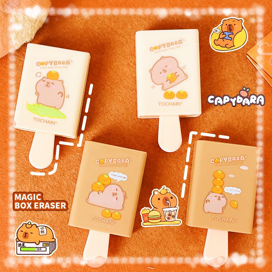 Aesthetic stationery back to school supplies Kawaii Stationery items capybara Erasers rubber school stationery accessories