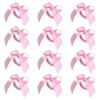 12Pcs Striped Bowknot Tie Napkin Rings Satins Fabric Pearls Embellishment Dining Table Decoration Desktop Accessories