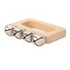 Dance Hand Bell Wooden Rectangle Handle Metal Jingle Bells Portable Percussion for Performance