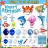 Shark Ocean Theme Foil Balloon Set Kids Birthday Party Decor Kit