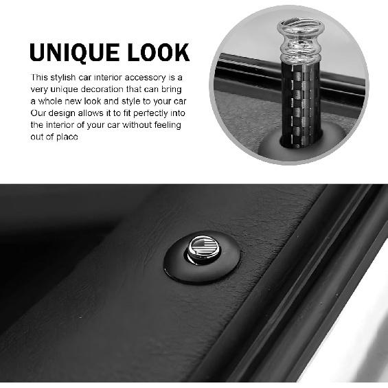 4PCS Car Door Lock Knobs, American Flag Lift Bolt Auto Inner Door Pull Pins, Carbon Fiber Decorative Door Lock Pull Pin Cap, Universal Car Interior