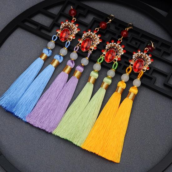 Tassel Pendant Facial Makeup Opera Car Decoration Hanging Accessories with Imitation Pearls Decor Hanfu Decoration