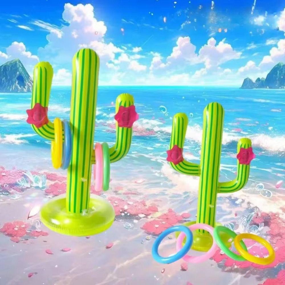 

PVC Inflatable Floating Toss Game Floating Playing Swimming Pool Air Mattress Outdoor зелений