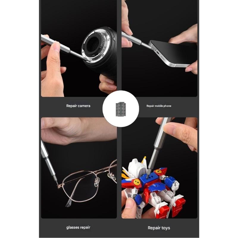 Multifunctional High Precise Screwdriver Bit Set for Phone Computer Eyeglass Repair Alloy Steel Material Portable Storage