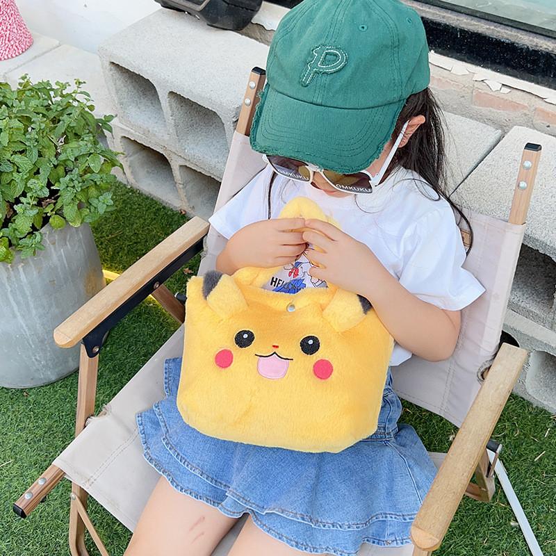 Plush Cartoon Animal Shoulder Bag For Kids With Breathable Nylon Interior