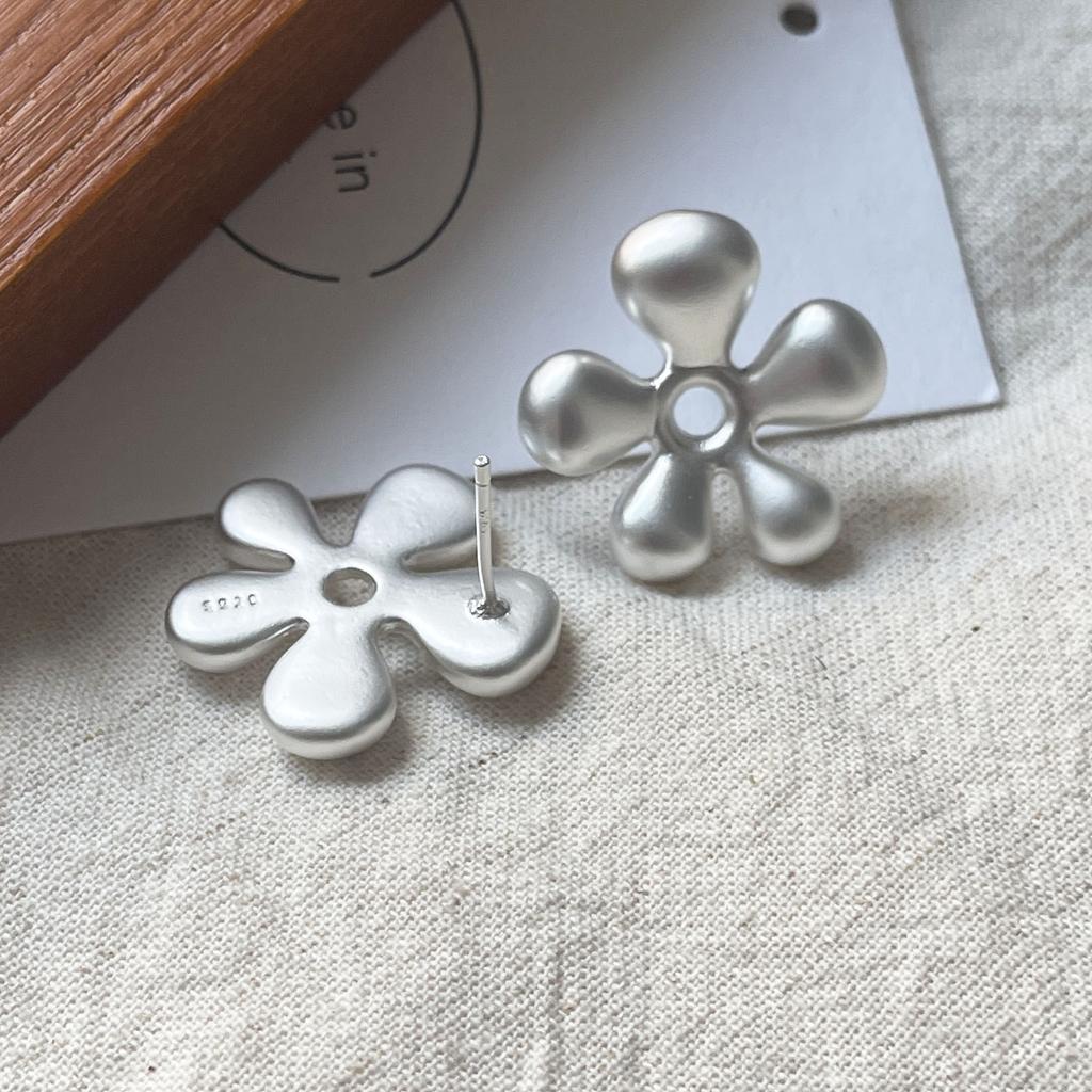 Pendientes Vintage de Plata de Ley 925 Para Mujer Modernos Sencillos Pendiente de Flor Sencillo Joyería Prevenir Alergias Accesorios de Fiesta