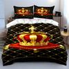 Golden crowns and diamonds. Bedding sets Duvet cover sets Duvet covers Pillowcases(1 * Duvet Cover 2 * Pillowcases without duvet insert)