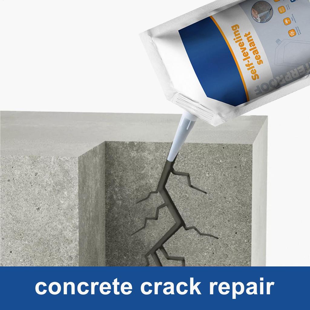 Scellant Béton 500ml Scellant Imperméabilisant Béton Ciment Colle d'Étanchéité Haute Résistance Adhésif de Calfeutrage Joint de Mur Réparation Fissure