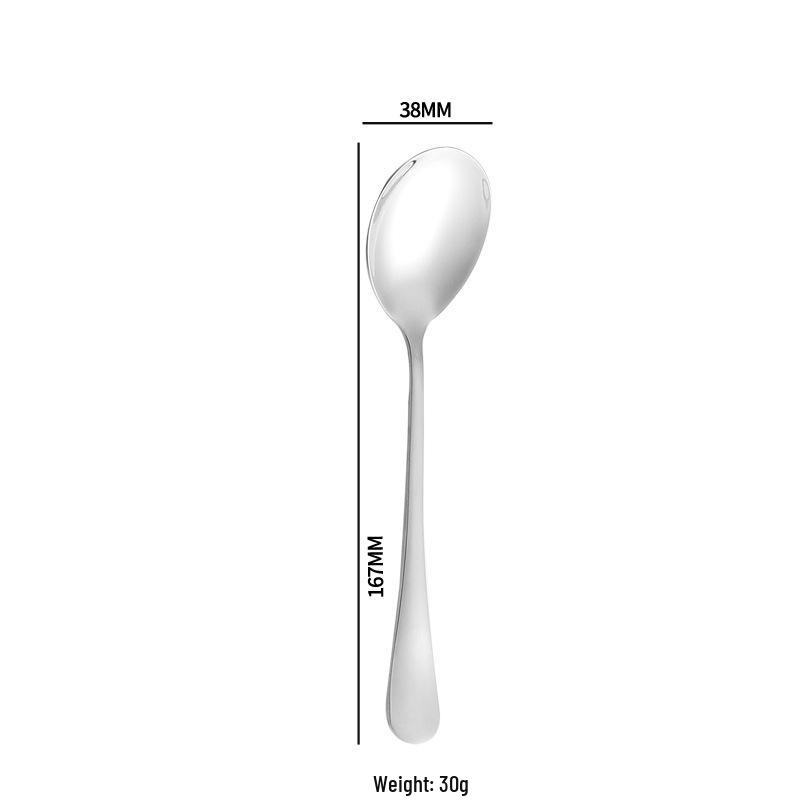 1010 Stainless Steel Western Cutlery Set: Steak Knife, Fork, Spoon, Dessert Spoon, Serving Fork, and Ice Spoon.