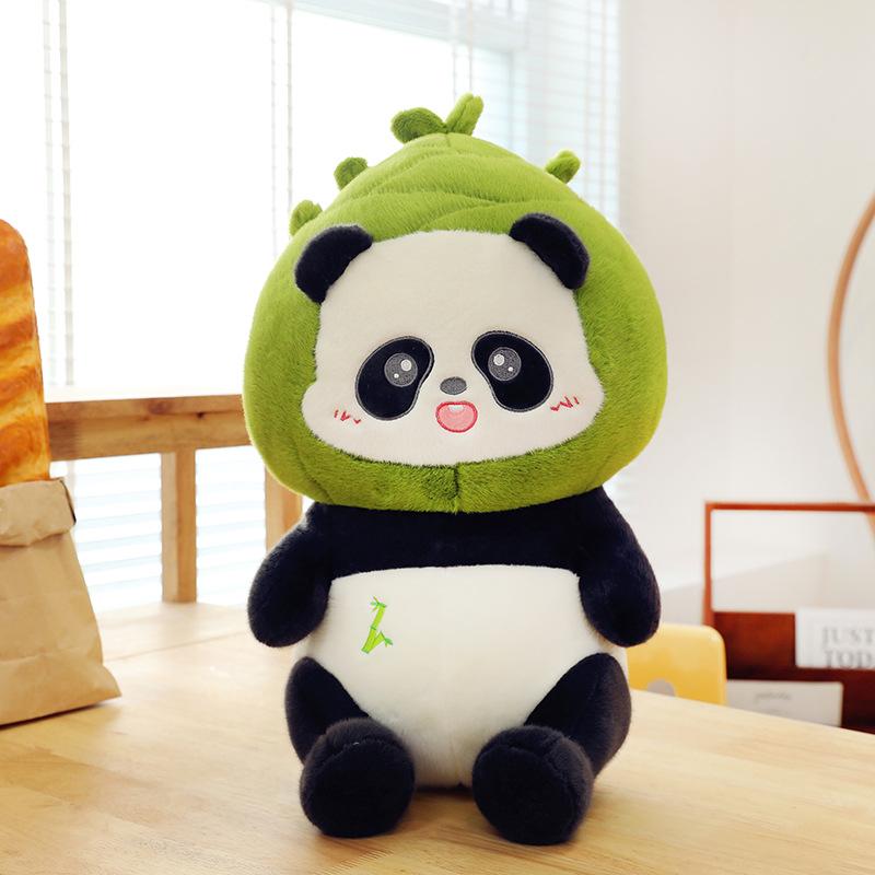 

Plush Fruit Panda Toy Cute And Comfortable Childrens Birthday Holiday Gift Doll 35cm/13.78in зелёный