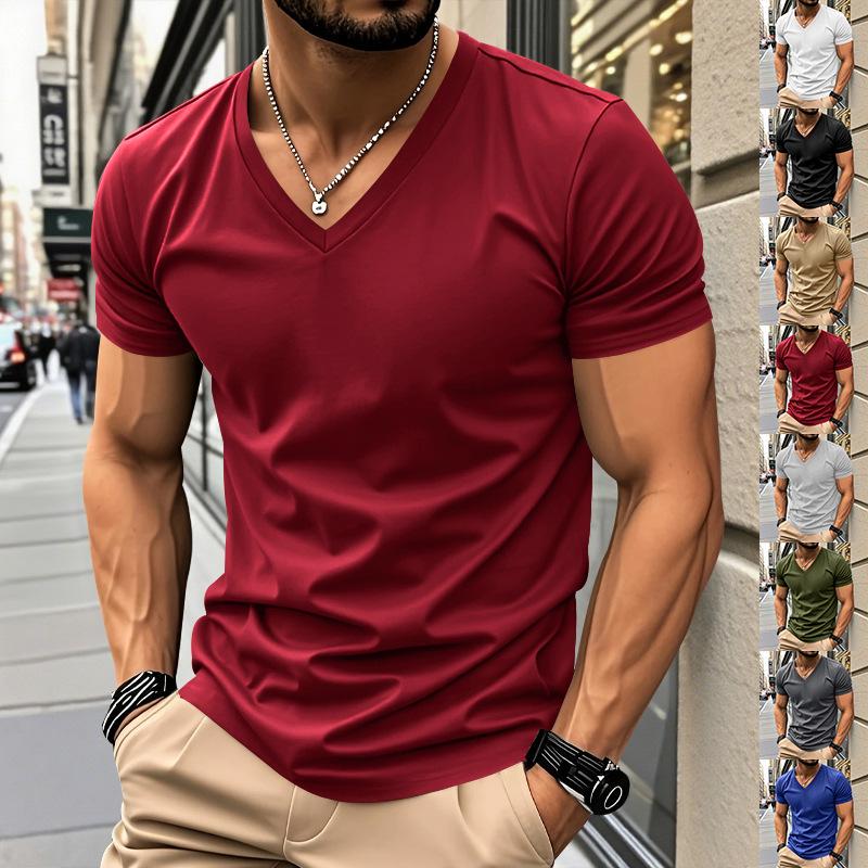 Ανδρικό Καλοκαιρινό Αθλητικό T-Shirt V-neck Γρήγορου Στεγνώματος