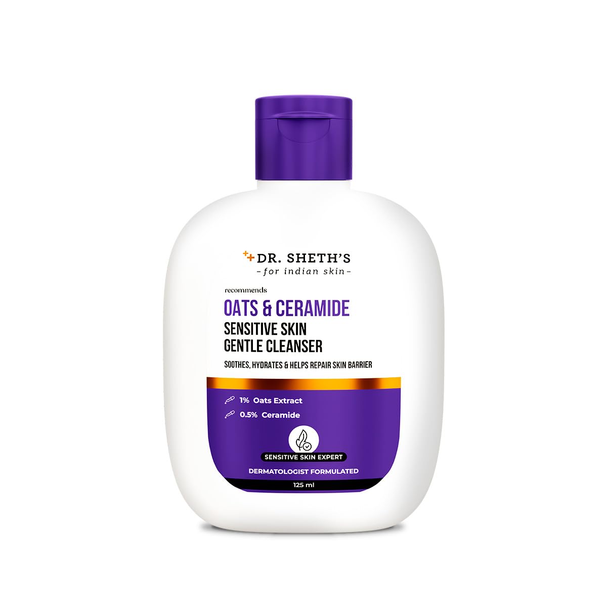 

Dr. Sheth s Oats & Ceramide Gentle Cleanser For Sensitive Skin | Hydrating Daily Face Wash 125 ml
