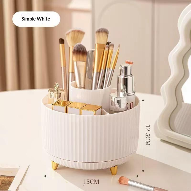1Pcs 5 Slot Cosmetic Organizer 360° Rotating Makeup Brush Holder For Nail Polishes Skincare Perfumes Desktop Vanity Storage