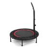 Foldable Trampoline with Adjustable Handle 3 Height Levels for Kids Adults Fitness Indoors Outdoors Black Red 40inch