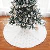 90/122cm Christmas Tree Skirt Faux Fur Carpet Snowflake White Plush Mat for Home Xmas Tree New Year Decor Noel Apron Ornament
