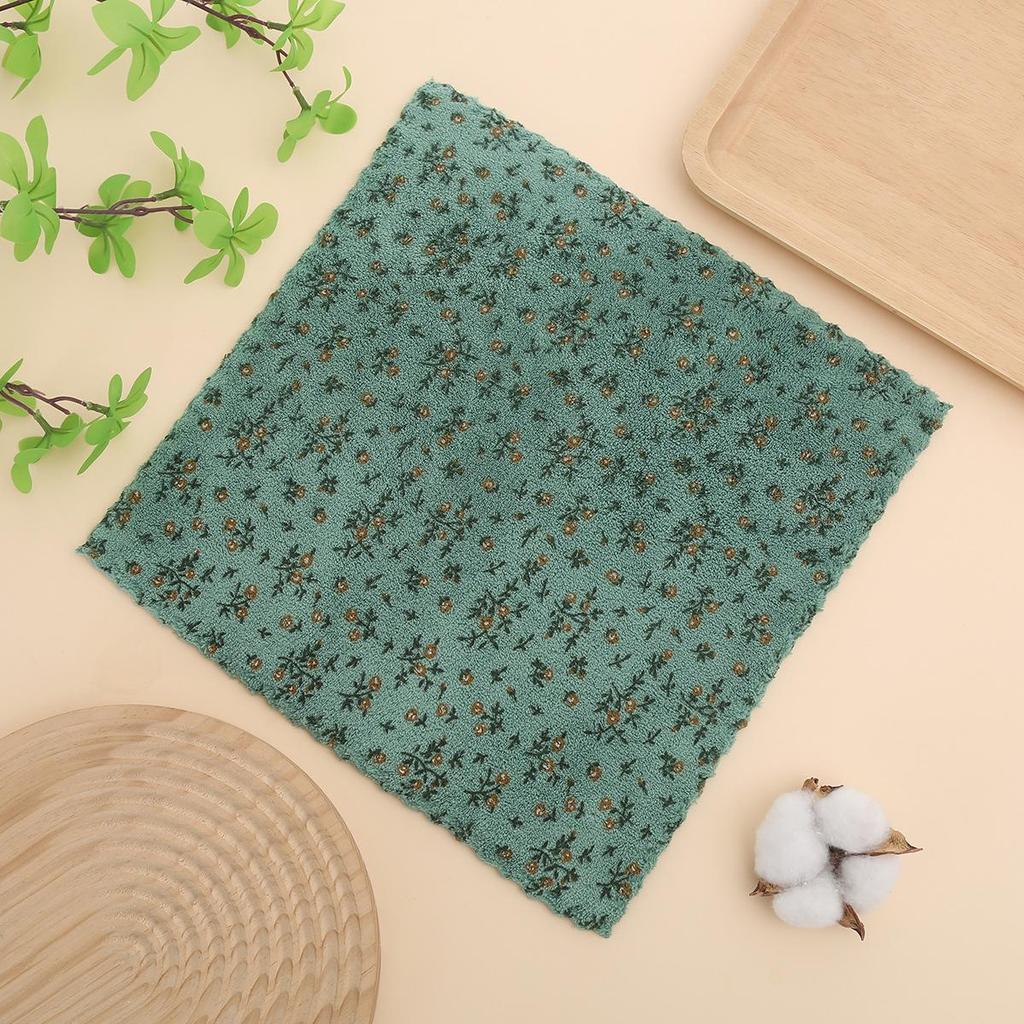 Coral Fleece Absorbent Kitchen Dishcloth - Small, Thick, Easy-to-Use Hand Towel for Dishwashing