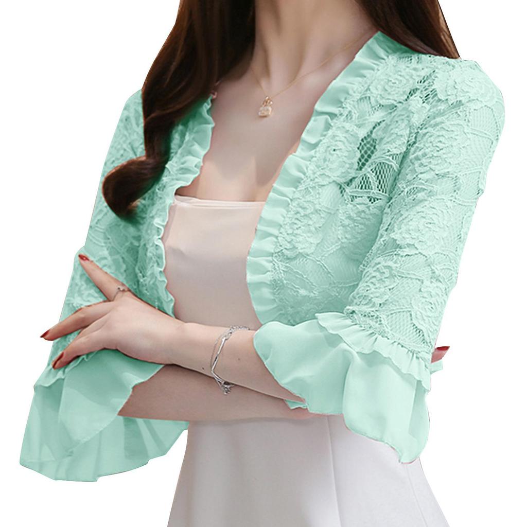 Women's Round Collar Shawl with Plain Floral Lace as Gifts for Girls