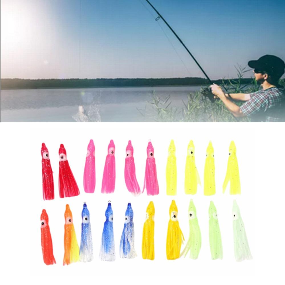 50PCS Mixed Color Octopus Fishing Lures Soft Saltwater Fishing Lures  Saltwater Fishing