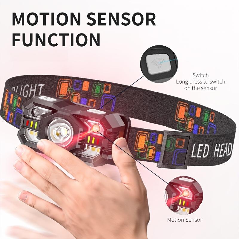 Adjustable LED Flashlight Headlamp Rechargeable Super Bright Head Torch Camping Fishing Cycling Hiking Motion Sensor Headlights