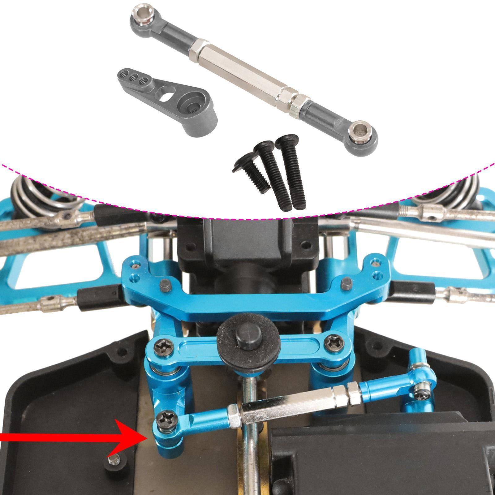 

Steering Arm Aluminum Adjustable Easy to Install Metal Rod Pull for 104002 104001 сірий колір