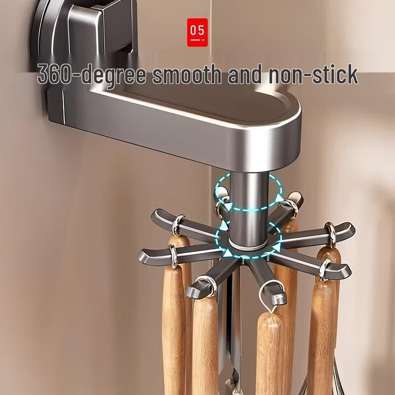 Punch-Free Rotating Kitchen Utensil Hook